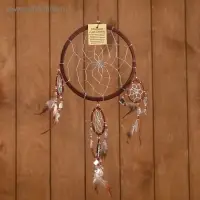 Ловец снов "Пять колец" коричневый 25х0,5х50 см