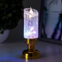 Ночник "Ледянная свеча" LED 1Вт от батареек 3хLR44 золото 4,5х4,5х12 см RISALUX Ночник "Ледянная свеча" LED 1Вт от батареек 3хLR44 золото 4,5х4,5х12 см RISALUX