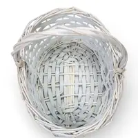 Корзина плетеная ива 28 х 20 х 11 см ручка 14 см, белый