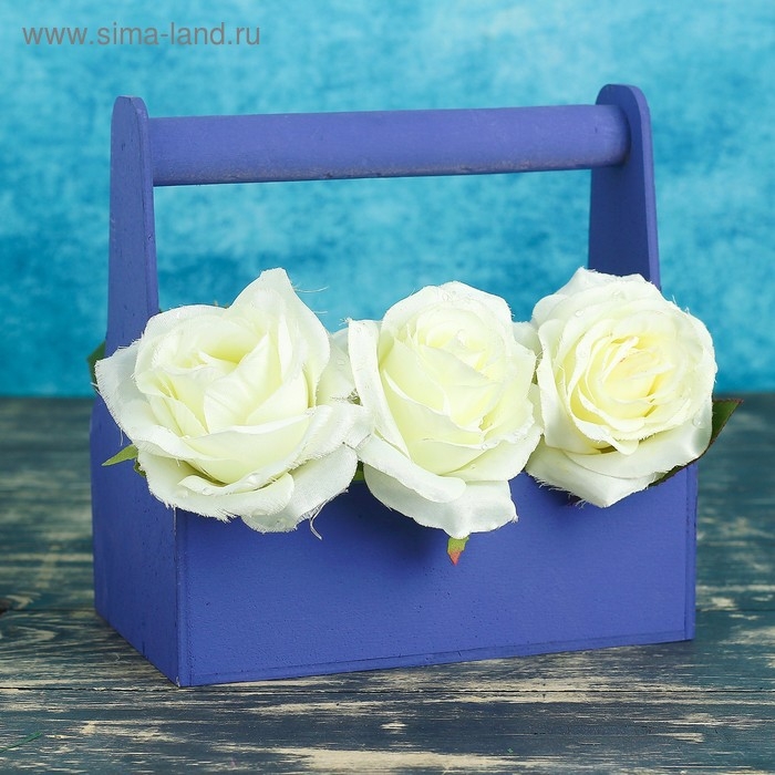 Кашпо деревянное 20×12.5×20 см Стелла Моно, с ручкой, фиолетовый Дарим Красиво Кашпо деревянное 20×12.5×20 см Стелла Моно, с ручкой, фиолетовый Дарим Красиво