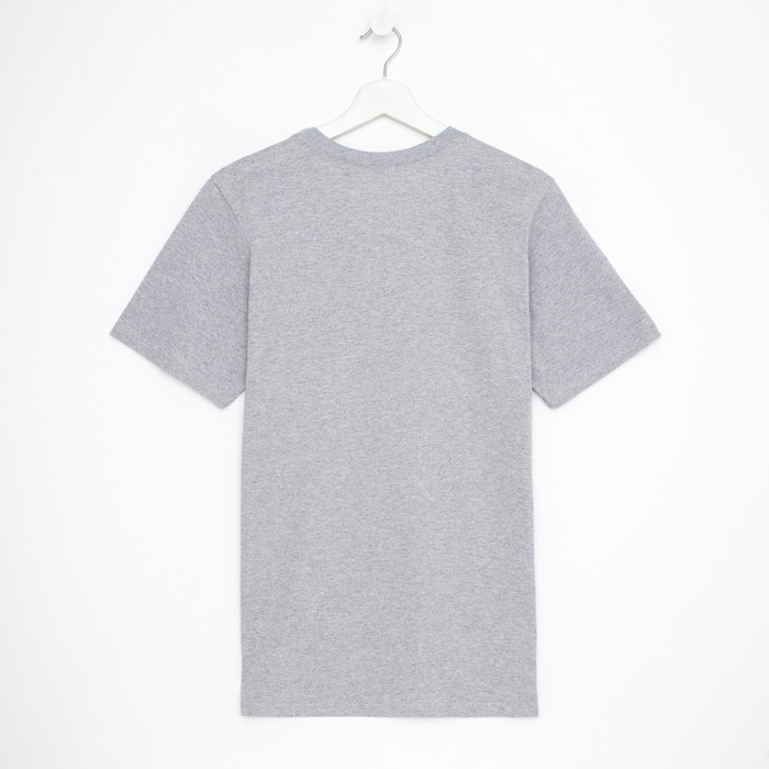 Футболка мужская, цвет светло-серый меланж, A HA HA, размер 48