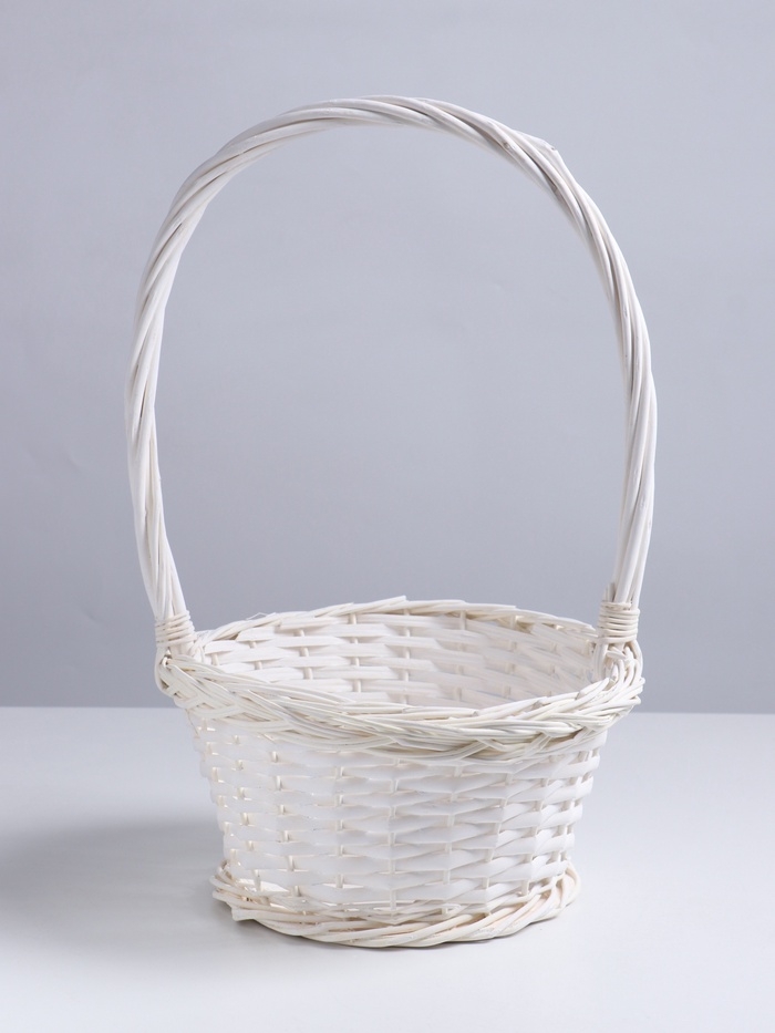 Корзина 27х27х14х43см, ива, белая