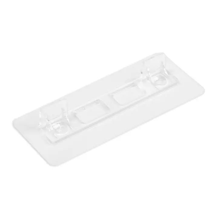 Полкодержатель с клейкой поверхностью ТУНДРА, 120&times;50&times;19 мм, двойной, прозрачный