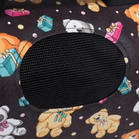 Сумка-переноска каркасная "Медведи на черном фоне", размер L, 52 х 28 х 28 см