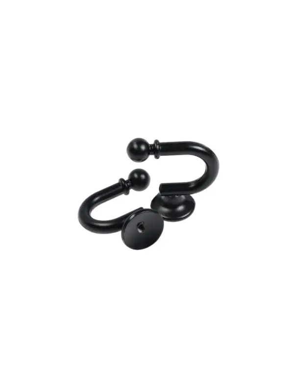 Крючок для штор ТУНДРА KS003, однорожковый, цвет черный, 2 шт