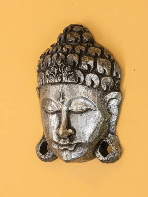 Сувенир интерьерный &laquo;Будда&raquo;, 13&times;5&times;18 см, дерево, серебро