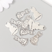 Металлический элемент, декоративная подвеска &laquo;Котик: Я твой хозяин&raquo; набор 10 шт 1,6х2,5 см   1088361