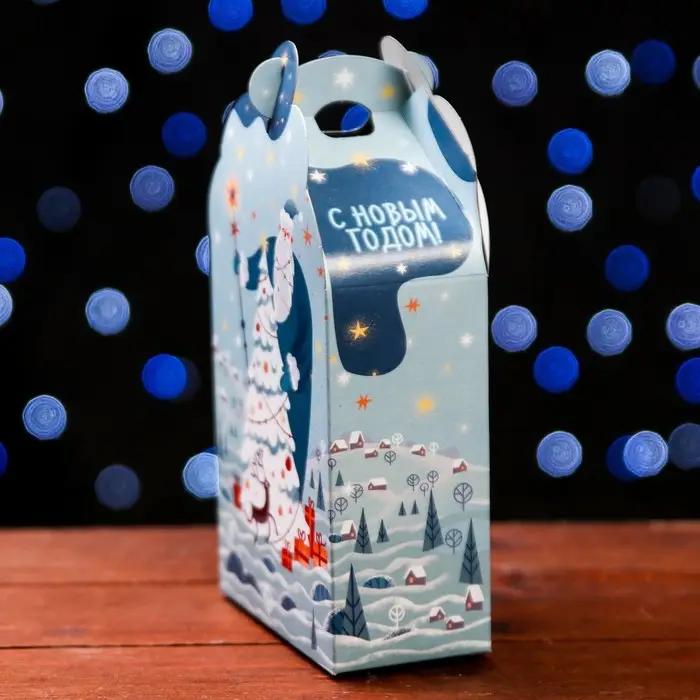 Подарочная новогодняя коробка &laquo;Фантазия&raquo; в зелёном, упаковка, 11.1&times;5.8&times;20.5 см