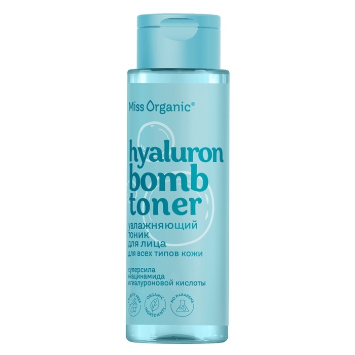 Тоник увлажняющий для всех типов кожи HIALURON BOMB TONER серии Miss Organic 190 мл