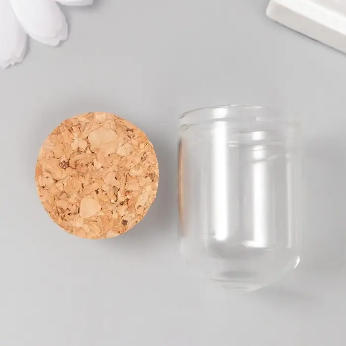 Декор для творчества стекло "Колбочка с пробкой" 3х3х4 см