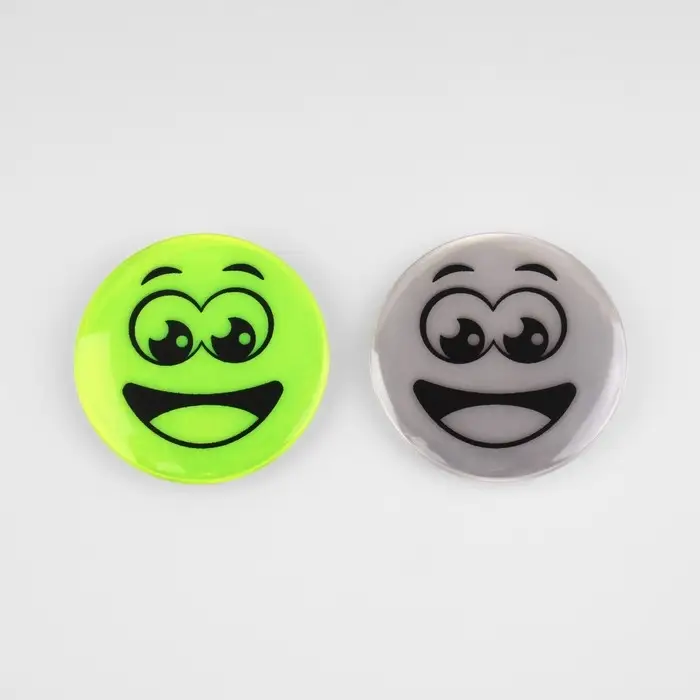 Светоотражающий значок &laquo;Удивлённый смайл&raquo;, d=5.8 см, жёлтый