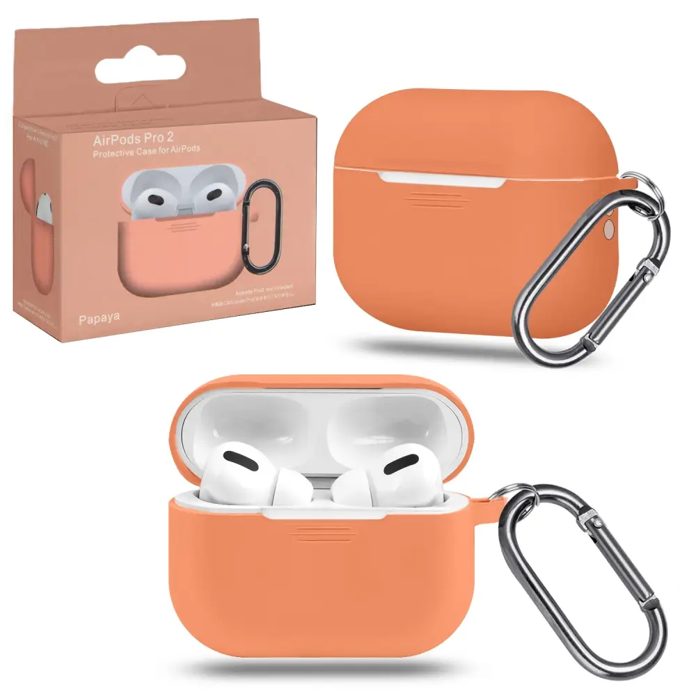 Чехол APods Pro 2 с карабином №4 Papaya