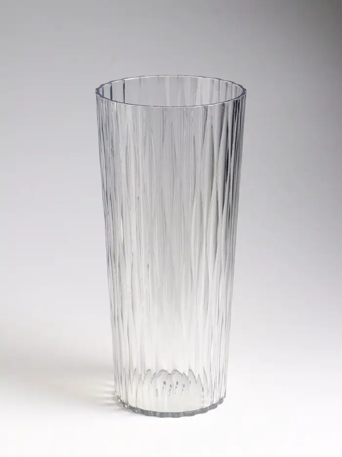 Ваза настольная пластик "Венера" геометрия, 25,5х11,5 см, прозрачный