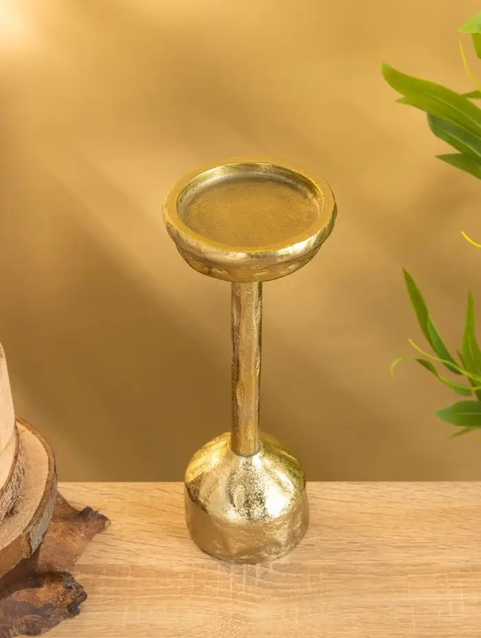 Подсвечник &laquo;Креманка&raquo;, 26 см, алюминий, золото