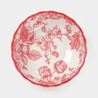 Салатник Botanica, 15&times;5.5 см, фарфор, белый, красный