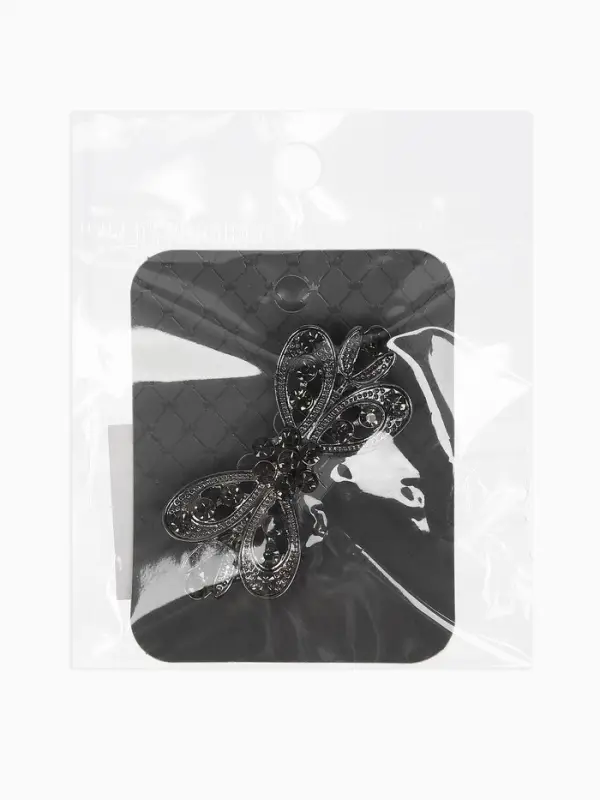 Зажим для кардигана "Ажур", тюльпан. цвет серый в сером