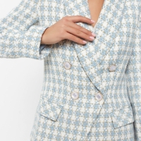 Пиджак твидовый двубортный MIST р. 42, голубой