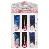 Набор магнитных закладок для книг Calligrata 6 штук, "Достопримечательности", МИКС