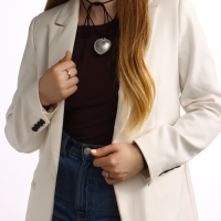 Портупея с кулоном &laquo;Сердечко&raquo; кожа, трансформер, цвет серебро, 150 см