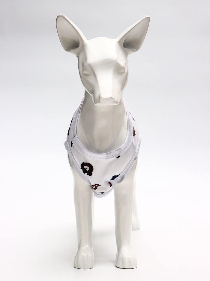 Футболка для животных "Мишка",M (ДС 30, ОГ 42 см), белая