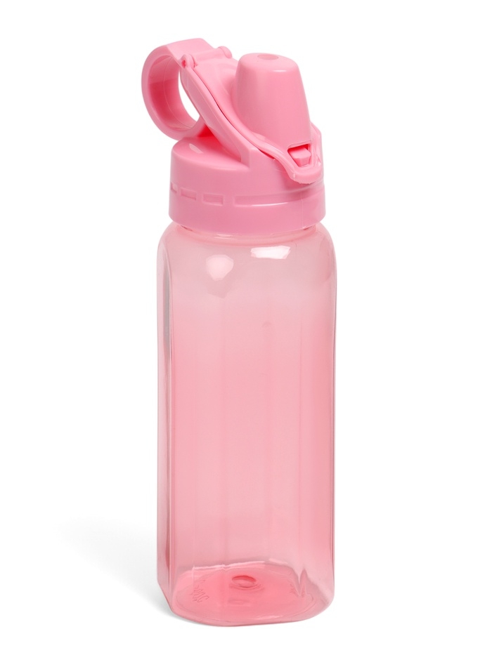 Бутылка для воды спортивная прозрачная, 450 мл, 20 х 8 см, розовая