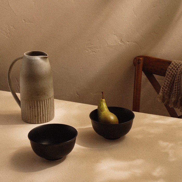 Набор салатников фарфоровых SL Home &laquo;Дарк&raquo;, 750 мл, d=15 см, цвет чёрный