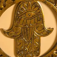 Панно "Хамса" МДФ, 40х40х1 см, цв. золото/чёрный