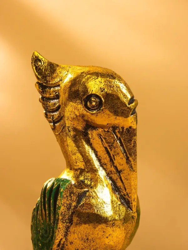 Сувенир интерьерный "Пеликан" 7х7х20 см, дерево, цв. золото