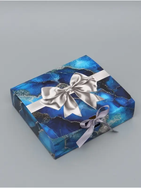 Коробка складная &laquo;Серебряный бант&raquo;, 20 &times; 18 &times; 5 см