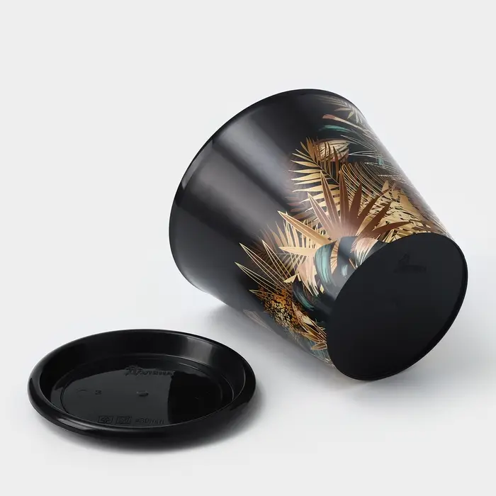 Горшок для цветов Доляна &laquo;Голди&raquo;, 800 мл, цвет чёрный