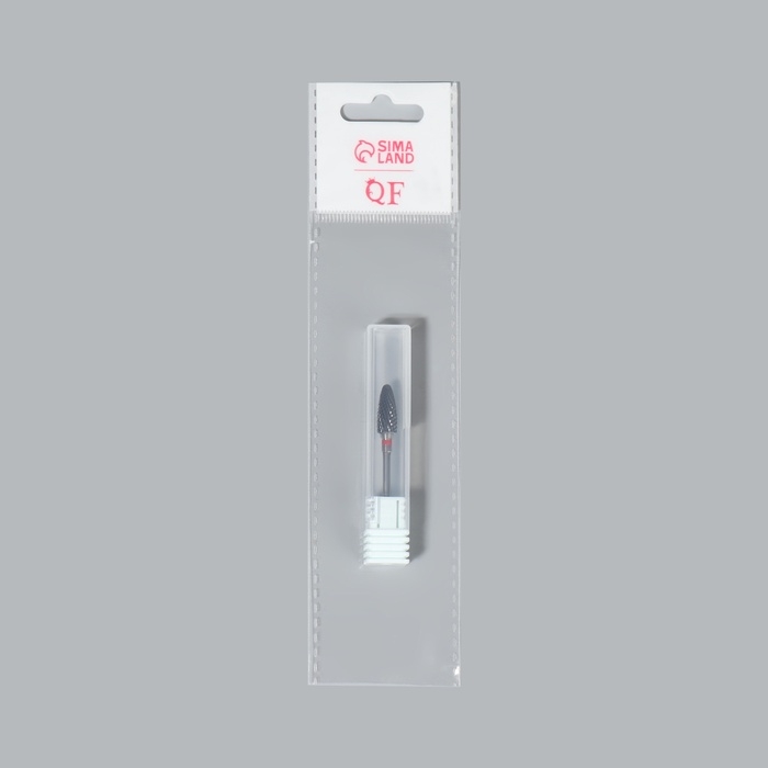 Фреза керамическая для маникюра &laquo;Кукуруза&raquo;, мелкая нарезка, 6 &times; 15 мм, в пластиковом футляре, цвет чёрный