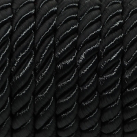 Шнур витой, d = 8 мм, 10 &plusmn; 1 м, цвет чёрный