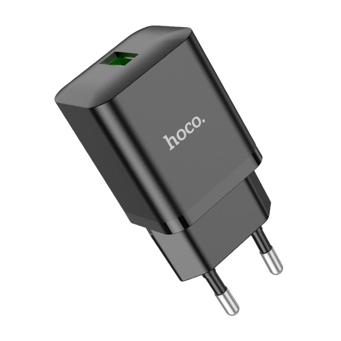 Сетевое зарядное устройство Hoco N26, 1 USB, 18 Вт, QC, чёрное