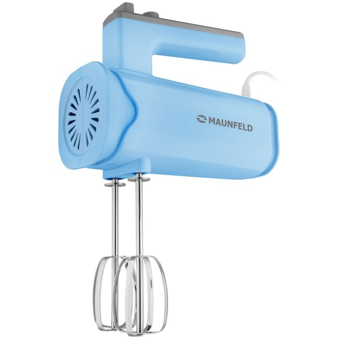 Миксер MAUNFELD MF-331BL, ручной, 300 Вт, 8 скоростей, 4 насадки, голубой Миксер MAUNFELD MF-331BL, ручной, 300 Вт, 8 скоростей, 4 насадки, голубой