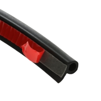 Уплотнитель двери в автомобиль, q-образный, самоклеящийся, 5 м, черный