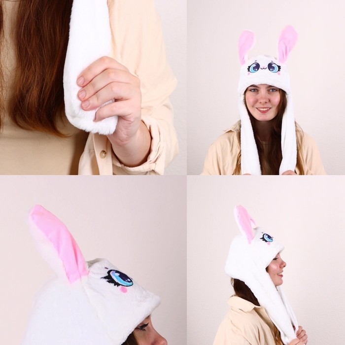 Шапка &laquo;Зайка&raquo;, мягкая, с прыгающими ушами