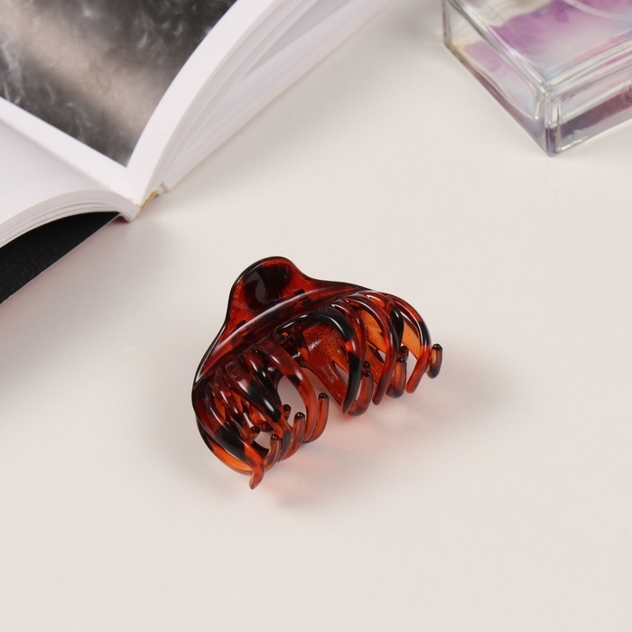 Краб для волос "Флориана" (набор 3 шт) объём, 6,5 и 3,5 см, тёмно-коричневый