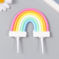 Декор для творчества пластик "Радуга в облаках со звёздами" 7 см