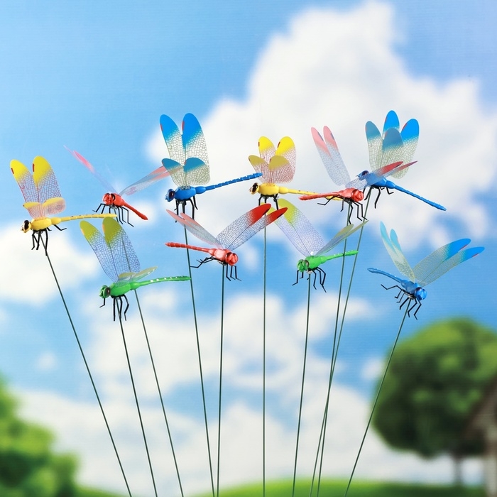 Штекер Штекер "Стрекоза Сенди" 14х9см/45см, набор 10шт, МИКС
