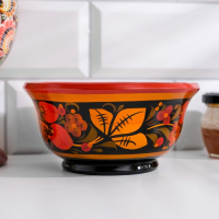 Салатник &laquo;Ягодка&raquo;, средний, хохлома