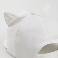 Кепка детская для девочки "Котик", с ушками, цвет белый р-р 52-54 5-7 лет