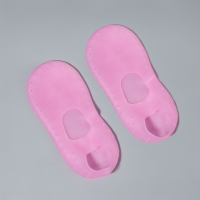 Носочки для педикюра, силиконовые, с перфорацией, с лямкой, размер L, цвет розовый