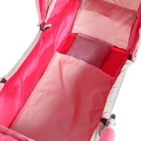 Коляска кукольная №16, цвет розовый с серым