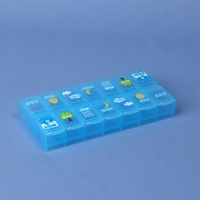 Таблетница «Картинки», 13 × 6 × 2 см, 14 секций, цвет МИКС Таблетница «Картинки», 13 × 6 × 2 см, 14 секций, цвет МИКС