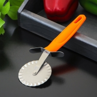 Нож для пиццы и теста Доляна &laquo;Оранж&raquo;, 19 см, ребристый, цвет оранжевый