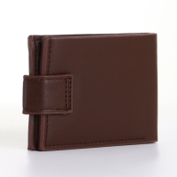 Портмоне мужское на кнопке, цвет коричневый