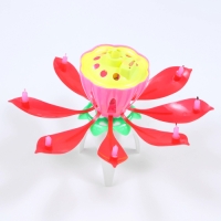 Свеча для торта музыкальная "Тюльпан", красная, 12&times;5 см