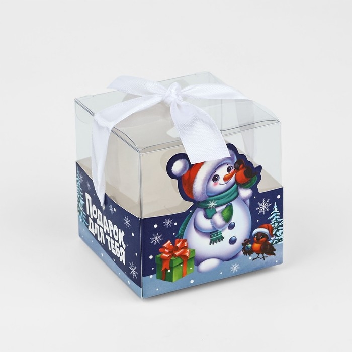 Коробка подарочная новогодняя складная &laquo;Снеговик&raquo;, 7 х 7 х 7 см, Новый год