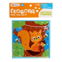 Геоборд двусторонний &laquo;Кто что ест?&raquo; со сменными картинками и резиночками