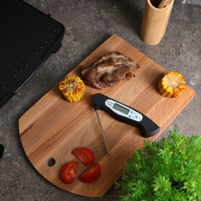 Термометр (термощуп) кухонный LTR-08, макс. темп. 300 &deg;C, складной, от ААА (не в комплекте), чёрный